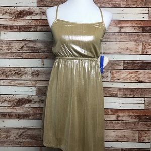 Wild Blue Sadie Robertson Gold Strappy Slip Dress